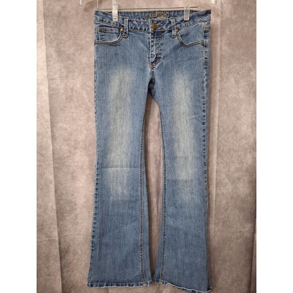 Vintage Y2K Southpole Low Rise Wide Leg Jeans Women's Sz 7 Faded 90s Hip Hop - Picture 1 of 10